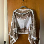 Boho poncho/ summer swim cover up New one size fits most White Photo 4