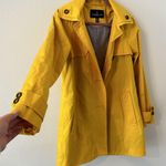 London Fog  Yellow Hooded Single Breasted A-Line Rain Jacket Size Small Photo 2