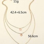 Disc Pendant Casual Layered Necklace Gold Photo 4