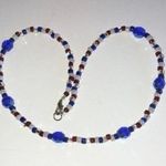 Handmade Red White & Blue Seed Bead Beaded Boho Necklace Photo 0