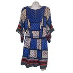 American Eagle XS Blue Red Patchwork Print Mini Dress NWT Boho Festival Rodeo Photo 1