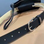 Stone Mountain black leather belt sz small pleather tooled zip up belt bag NWOT Photo 3