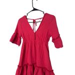 Billabong  Mini Dress V Neck Ruffle Detail Short Sleeve Tie Back Small Photo 1