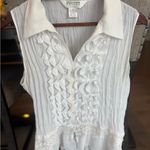 Allison Taylor  White Ruffled Blouse Photo 0