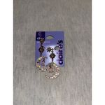 Gold 2" Opal Starburst Moon Clip On Drop Earrings Celestial Dangle Photo 1