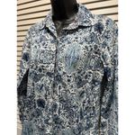 Joe Fresh ‎ Blue/White Floral Button Up Long Sleeve Shirt Size XS Cotton Photo 1
