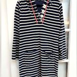 Boden Navy Striped Cotton Terry Cloth Swim Resort Coverup Dress US Size 4 Small Blue Photo 0