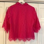 Fate NWT hot pink lace collared top size small Photo 5
