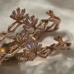 LIGHT Pink Crystal Flower Urn Bracelet Memorial Bangle Jewelry for Ashes Photo 3