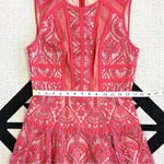 BCBGMAXAZRIA  Shira Red Lace & Mesh Cutout Mini Dress Size 4 Photo 5