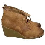 Sperry  Topsider Harlow Burnished Leather Wedge Bootie  Cognac Sz9 Sold Out Photo 0