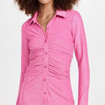 Good American NWT  RUCHED PINK METALLIC SPARKLE MINI DRESS Size 3 or Large Photo 0