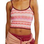 NWT Free People FP Movement Women's Sunset Cami, Flame Combo Pink | Medium Photo 0