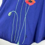 Sea Breeze Of California Cotton Painted Blouse Small Blue Floral Dragonfly Boho Photo 3