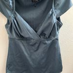 Daisy Fuentes Vintage Blue Satin Top Photo 0