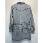ZARA  Denim Long Sleeve Button Up Jean Mini Dress Sz L Light Blue Wash w/ Pockets Photo 10