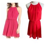 Nordstrom Lush Red Fit Flare Dress Halter Mini & Lightweight M Photo 3