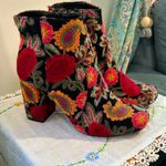 MIA Vail Women’s Booties Sz 7 BOHO Floral Embroidered 3” Heels Multi Colors GUC Photo 2
