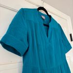  Size 1 Vibrant Blue Midi Dress Tiered Gauzy Flounce Dress Chicos Medium Photo 1