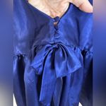Victoria's Secret Vintage Gold Label 80’s 90’s Victoria’s Secret Royal Blue Satin Slip Negligee M Photo 11