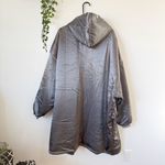 Kitsch Glazey Gray Satin Hoodie Robe Unisex OS Silver Size undefined Photo 2