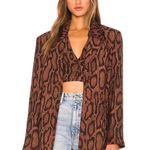 We Wore What NWT Bella Snakeskin Pattern Halter Crop Top Vest Waist Coat Brown szM Photo 4