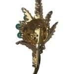 Vintage Jade Grapes Beads Brooch Pink Green Gold Tone Jewelry Accessories Green Photo 4