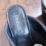 vintage • Matisse western mules cowgirl black leather blue floral lasercut 90s Size 8 Photo 6