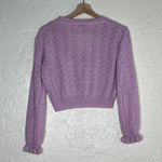 Princess Polly  Women's Pointelle Lyric Cropped Sweater V-Neck Cardigan  Size S/M Photo 2