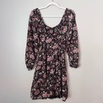Madewell Amalia Metallic Paisley Floral Tiered Mini Dress Pampas Blooms Black 4 Photo 4