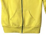 Adidas  Hoodie Womens Medium Yellow Full Zip 3-Stripes Thumbholes Sweatshirt Photo 7