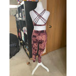 Victoria's Secret Women's Burgundy Pink Tie-Dye Set Size 6 leggings Size S Top Photo 2
