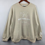 Orange Kiss Women’s Cream New York City Baggy Sweatshirt Size XL Photo 0