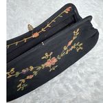 American Vintage Vintage 50's-60's Black Embroidered Floral Clutch Purse with Gold Clasp formal Photo 5
