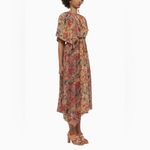 Ulla Johnson  Silk Tahlia Midi Dress Coral Bloom Asymmetric Sleeve‎ Size 4 Small Photo 15