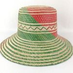 Wayuu NEW Handwoven Sun Hat Boho Artisan Unique One of a Kind Green Red Outdoor Photo 0