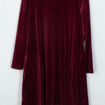 J. Jill Burgundy Mock Turtleneck Pocket Velour Tunic A Photo 0