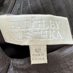 Badgley Mischka Black 100% Silk Mesh Sleeves Cocktail Dress Size 12 Photo 7