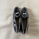 Stuart Weitzman  Women Leather Loafers Flats Bow Detail Navy Blue White‎ Trim 10 Photo 1