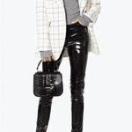 Tibi Tech Size 2 Black Patent Skinny Pant Womens Zip Up Photo 0