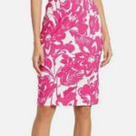 Trina Turk Trina  Zile Dress Women's 2 Pink White Floral Knit Ruffle Sleeveless Photo 0