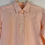 Ann Mashburn Orange White Striped Cotton Popover Shirt Blouse USA Photo 2
