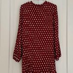 Love Riche  • Red Polka Dot Pleated Long Sleeve Dress • Size Small Photo 0