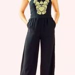 Lilly Pulitzer NWT Janelle Black, Gold Jumpsuit 6 Photo 0