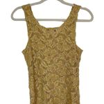 Vintage 90s Gold Lace Tank Top Overlay Royalcore Mesh Gemilli Shirt Photo 1