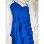 Lulus NWT  Cascading Crush Cobalt Blue Tiered Bustier Midi Dress Gala Banquet XS Photo 4