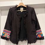 Billabong Hippie Boho Indie Colorful Textured Fringe Blazer Jacket Size Medium Photo 12