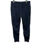 Elevenses  Blue Satin Cargo Jogger Pants Photo 2