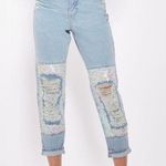 Topshop Sequin High Waist Mom Jeans Size 8 Photo 0