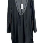 LYRA Modest Swim Dress Dark Gray Quarter Zip Long Sleeve Dress Sun Protection XL Photo 0